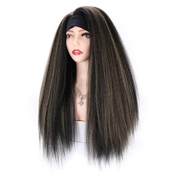 Synthetic Headband Wig Wave Headband Wig for Black Women Synthetic 24inch Natura - Picture 2 of 5